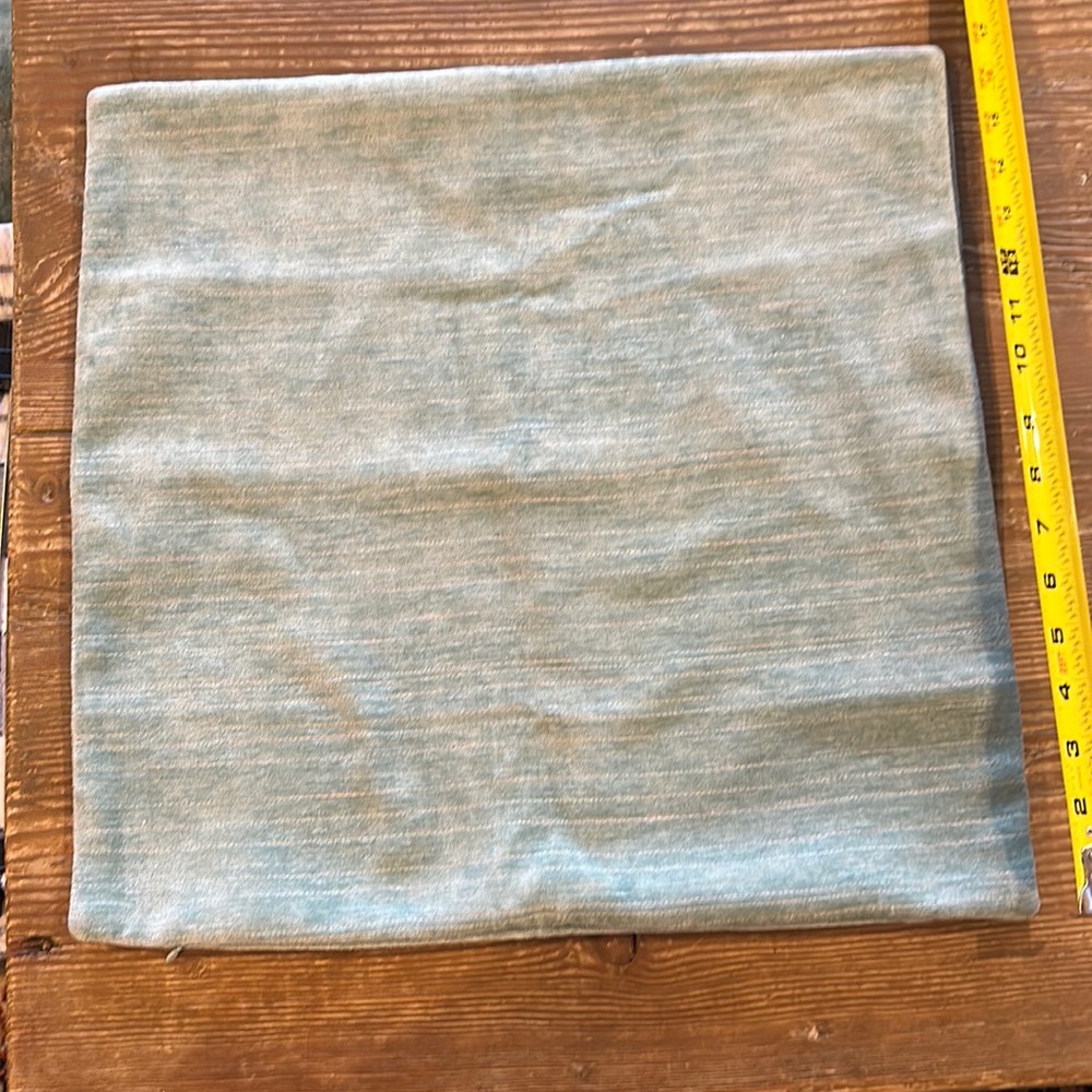 Throw pillow zipper case cover soft velvety green 17” nwot